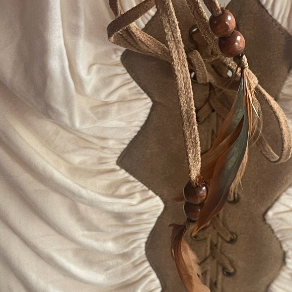 SKY Brand Halter Gown Dramatic Open Back Rayon Spandex Blend Pocahontas Large - Picture 4 of 11